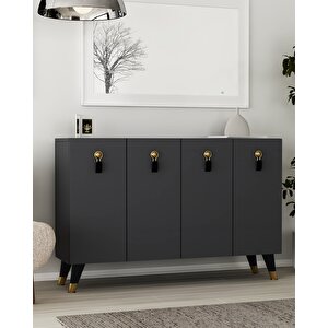 8179km-64 Dh Konsol,kahve Köşesi̇,ayakkabilik,ofi̇s Evrak Dolabi,mutfak Ki̇ler Dolabi,tv Üni̇tesi̇-ANTRASİT-ALTIN Antrasit