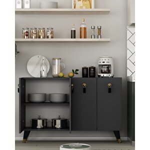 8179km-64 Dh Konsol,kahve Köşesi̇,ayakkabilik,ofi̇s Evrak Dolabi,mutfak Ki̇ler Dolabi,tv Üni̇tesi̇-ANTRASİT-ALTIN Antrasit