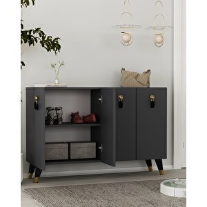 8179km-64 Dh Konsol,kahve Köşesi̇,ayakkabilik,ofi̇s Evrak Dolabi,mutfak Ki̇ler Dolabi,tv Üni̇tesi̇-ANTRASİT-ALTIN Antrasit