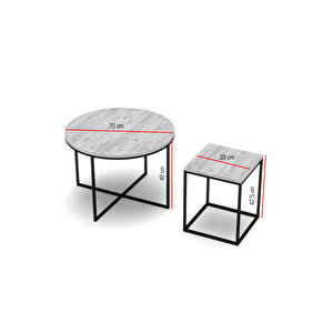 Orta Sehpa Ve Zigon Sehpa Oval Lüx 5'li Set Atlantik Çam Kahverengi