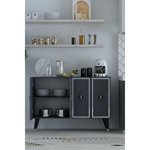 8176km-32 Dh Konsol,kahve Köşesi̇,ayakkabilik,ofi̇s Evrak Dolabi,mutfak Ki̇ler Dolabi,tv Üni̇tesi̇-ASG Antrasit Gümüş