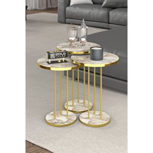 Orta Sehpa Ve Zigon Sehpa Terra Set Gold Efes