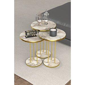 Orta Sehpa Ve Zigon Sehpa Terra Set Gold Efes