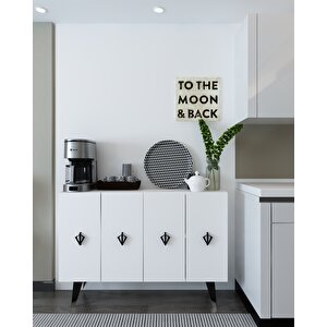 8166km-32dd Konsol,kahve Köşesi̇,ayakkabilik,ofi̇s Evrak Dolabi,mutfak Ki̇ler Dolabi,tv Üni̇tesi̇-BSG Beyaz-Gümüş