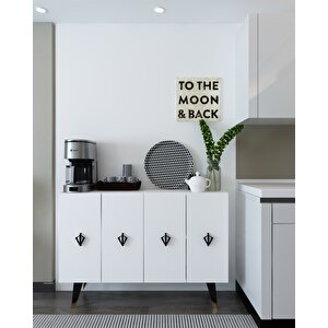 8166km-32dd Konsol,kahve Köşesi̇,ayakkabilik,ofi̇s Evrak Dolabi,mutfak Ki̇ler Dolabi,tv Üni̇tesi̇-BSA Beyaz-Altın