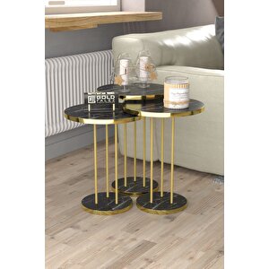 Orta Sehpa Ve Zigon Sehpa Terra Set Gold Bendir
