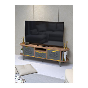 Tv Sehpası Mira 5030 Atlantik Gold 160 Cm 35 Cm 50 Cm Kahverengi