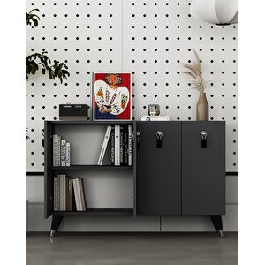 8179km-64dd Konsol,kahve Köşesi̇,ayakkabilik,ofi̇s Evrak Dolabi,mutfak Ki̇ler Dolabi,tv Üni̇tesi̇-ANTRASİT-GÜMÜŞ