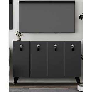 8179km-64dd Konsol,kahve Köşesi̇,ayakkabilik,ofi̇s Evrak Dolabi,mutfak Ki̇ler Dolabi,tv Üni̇tesi̇-ANTRASİT-GÜMÜŞ