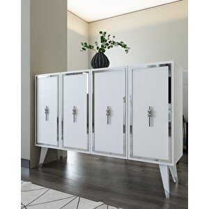 8172km-32 Dh Konsol,kahve Köşesi̇,ayakkabilik,ofi̇s Evrak Dolabi,mutfak Ki̇ler Dolabi,tv Üni̇tesi̇-BEYAZ-GÜMÜŞ Beyaz-Gümüş