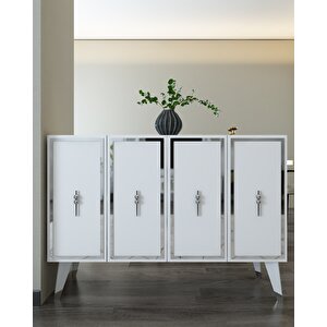 8172km-32 Dh Konsol,kahve Köşesi̇,ayakkabilik,ofi̇s Evrak Dolabi,mutfak Ki̇ler Dolabi,tv Üni̇tesi̇-BEYAZ-GÜMÜŞ Beyaz-Gümüş