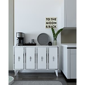 8172km-32 Dh Konsol,kahve Köşesi̇,ayakkabilik,ofi̇s Evrak Dolabi,mutfak Ki̇ler Dolabi,tv Üni̇tesi̇-BEYAZ-GÜMÜŞ Beyaz-Gümüş