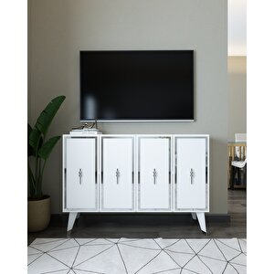 8172km-32 Dh Konsol,kahve Köşesi̇,ayakkabilik,ofi̇s Evrak Dolabi,mutfak Ki̇ler Dolabi,tv Üni̇tesi̇-BEYAZ-GÜMÜŞ