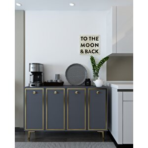 8161km-1dh Konsol,kahve Köşesi̇,ayakkabilik,ofi̇s Evrak Dolabi,mutfak Ki̇ler Dolabi,tv Üni̇tesi̇-ANTRASİT-ALTIN