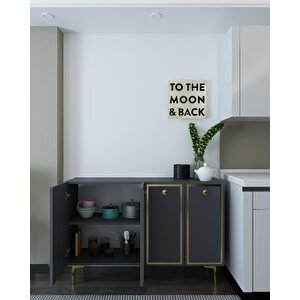 8161km-1dh Konsol,kahve Köşesi̇,ayakkabilik,ofi̇s Evrak Dolabi,mutfak Ki̇ler Dolabi,tv Üni̇tesi̇-ANTRASİT-ALTIN