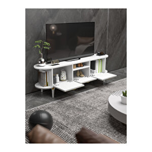 Tv Sehpası Mira Gold 5032 Beyaz 160 Cm 35 Cm 50 Cm