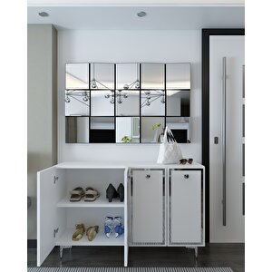 8161km-1dh Konsol,kahve Köşesi̇,ayakkabilik,ofi̇s Evrak Dolabi,mutfak Ki̇ler Dolabi,tv Üni̇tesi̇-BEYAZ-GÜMÜŞ