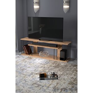Tv Sehpası Tv Ünitesi Raflı 140 Cm Gzd Plus Atlantik Çam Atlantik Çam