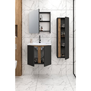 %100 Mdf - 65 Cm Lavina Banyo Dolabı + 30 Cm Lavina Boy Dolabı