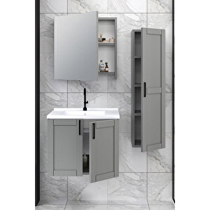 %100 Mdf - 65 Cm Riva Banyo Dolabı + 30 Cm Riva Boy Dolabı
