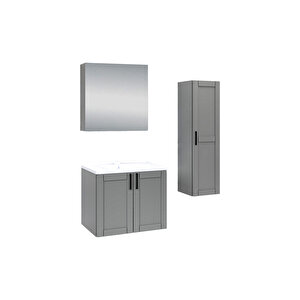 %100 Mdf - 65 Cm Riva Banyo Dolabı + 30 Cm Riva Boy Dolabı