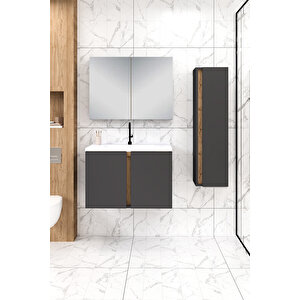%100 Mdf - 80 Cm Lavina Banyo Dolabı + 30 Cm Lavina Boy Dolabı