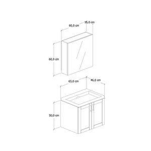 65 Cm Riva Banyo Dolabı