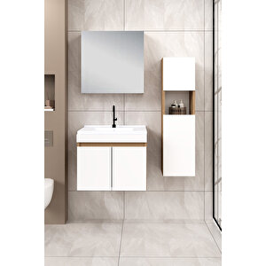 %100 Mdf - 65 Cm Saura Banyo Dolabı + 30 Cm Saura Boy Dolabı