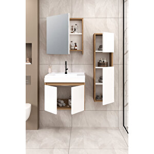 %100 Mdf - 65 Cm Saura Banyo Dolabı + 30 Cm Saura Boy Dolabı