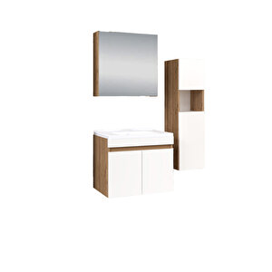 %100 Mdf - 65 Cm Saura Banyo Dolabı + 30 Cm Saura Boy Dolabı