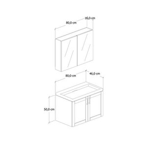 80 Cm Riva Banyo Dolabı