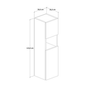 %100 Mdf - 30 Cm Saura Boy Dolabı