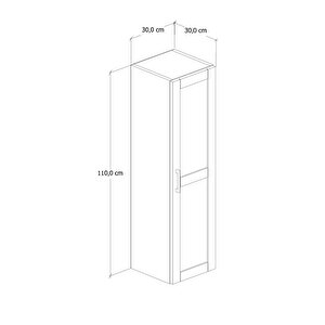 %100 Mdf - 30 Cm Riva Boy Dolabı