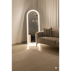 Dokun Led Işıklı Boy Aynası Ceviz