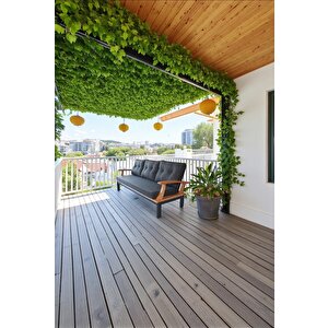 Akdeniz Masif Gürgen Ahşap Ve Metal Bahçe Balkon Koltuk Takımı 3+1+1+masa