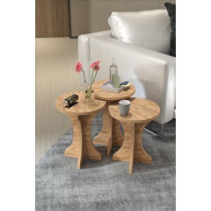 Orta Sehpa Ve Zigon Sehpa Mantar Set Atlantik Çam