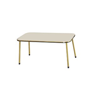 Orta Sehpa Krem Metal Ayak Kr Çift Gold