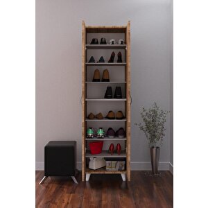 8 Rafli 2 Kapaklı 16r Çok Amaçlı Ayakkabı Dolabı Atlantik Çam