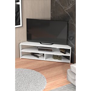 Tv Sehpasi Köşe Tv Üni̇tesi̇ Beyaz