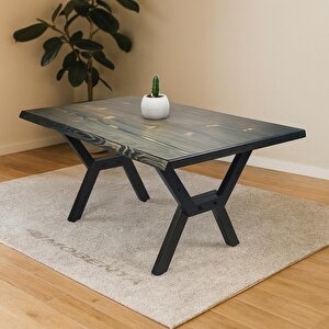 Doğal Ağaç Masif Hibrit Kütük Yemek Masası Ve Sehpa 75cm X 115cm