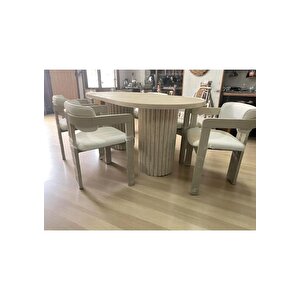 Luci İskandinav Tarzı 6 Sandalyeli Oval Masa Takımı