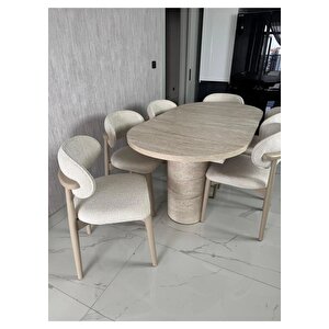 Eyfel İskandinav Tarzı Açılır Masa & 6 Sandalyeli Yemek Masası Takımı