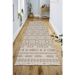 Modern Tasarımlı Jüt Dokuma Loop Sisal Kahve Renk Halı 120x400 cm