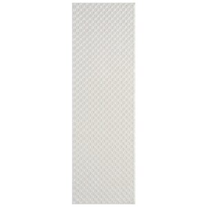 Pamuk Tabanlı Modern Dama Tasarımlı  Sisal Yaprak Krem Renk Halı