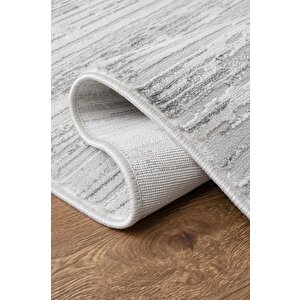 Pamuk Tabanlı Modern Tasarımlı  Sisal Çzigili Gri Renk Halı