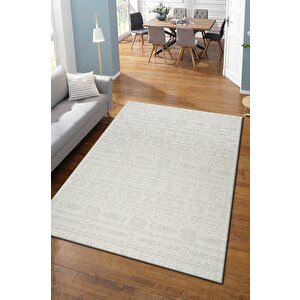 Modern Tasarımlı Jüt Dokuma Loop Sisal Krem Renk Halı