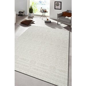 Modern Tasarımlı Jüt Dokuma Loop Sisal Krem Renk Halı