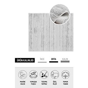 Pamuk Tabanlı Modern Tasarımlı  Sisal Çzigili Gri Renk Halı