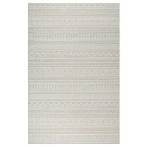 Modern Geometrik Tasarımlı Jüt Dokuma Loop Sisal Bej Halı