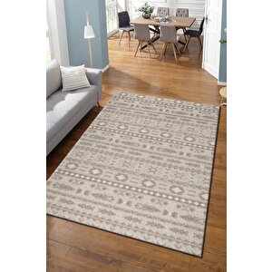 Modern Tasarımlı Jüt Dokuma Loop Sisal Kahve Renk Halı 120x150 cm